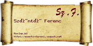 Szántó Ferenc névjegykártya